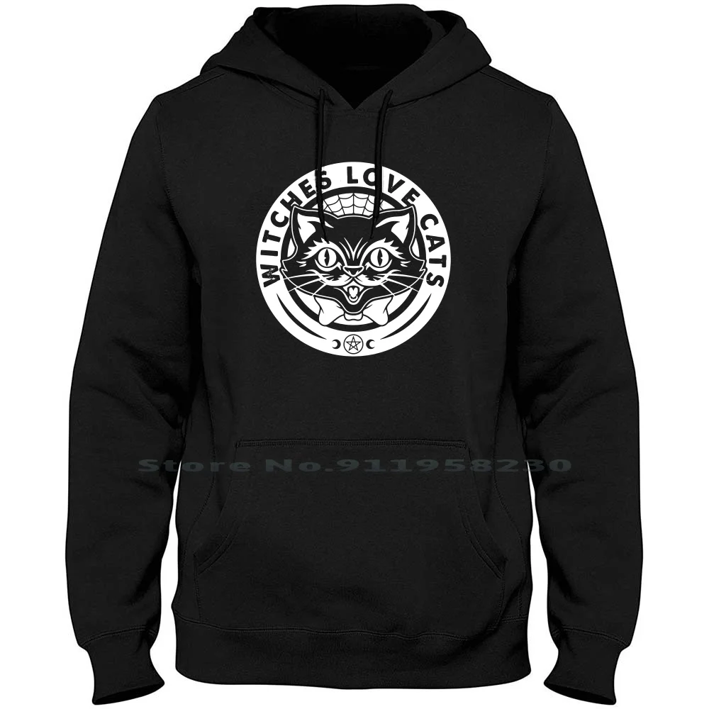 Halloween Mèo Phù Thủy Câu Lạc Bộ Nam Nữ Hoodie Chui Đầu Áo Len 6XL Lớn Bông Halloween Hall Câu Lạc Bộ Thấp Chế Chúng Ta