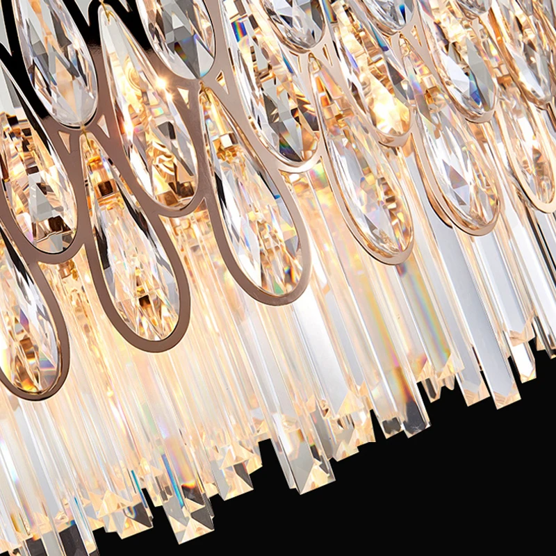Postmodern Light Luxury Hall Chandelier High-end Luxury Duplex Stair Long Chandelier New Villa Crystal Chandelier