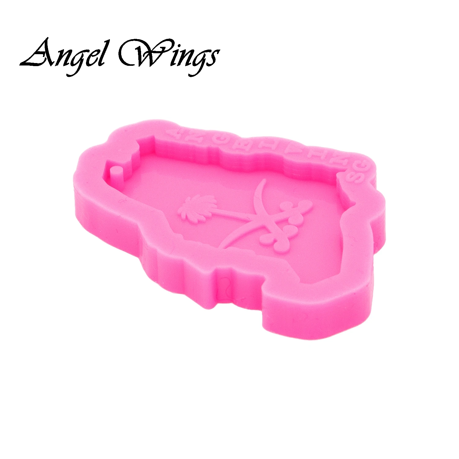 Saudi Arabia Map Keychains Silicone Molds DIY Necklace Jewelry Shiny Epoxy Resin Mould DY0425