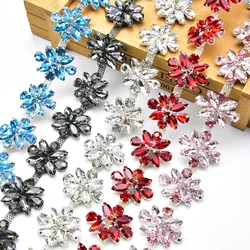 3.5Cm szyć na Rhinestone łańcuch kwiatowy aplikacja odzież zdobienie oko konia kropelka kryształowy diament wykończenia na buty Diy rzemiosło