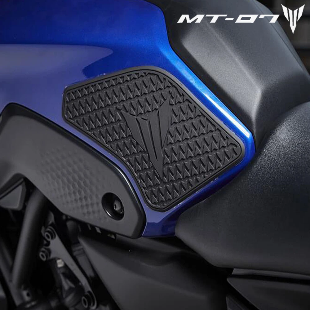 NEW For Yamaha MT-07 MT07 MT 07 Side Fuel Tank Pads Protector Stickers Decal Gas Knee Grip Traction Pad Side Sticker 2023 2022