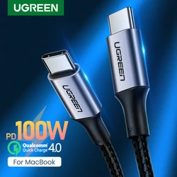 UGREEN-Cable de carga USB tipo C PD100W para MacBook Pro, iPad Pro 2020, Samsung S20 S10, Cargador rápido