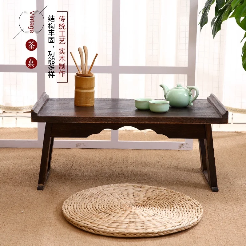 

Time-Limit Chinese Low Tea Table Small wooden 80x44cm Living Room Side Table For Tea Coffee Antique Gongfu Tea Table