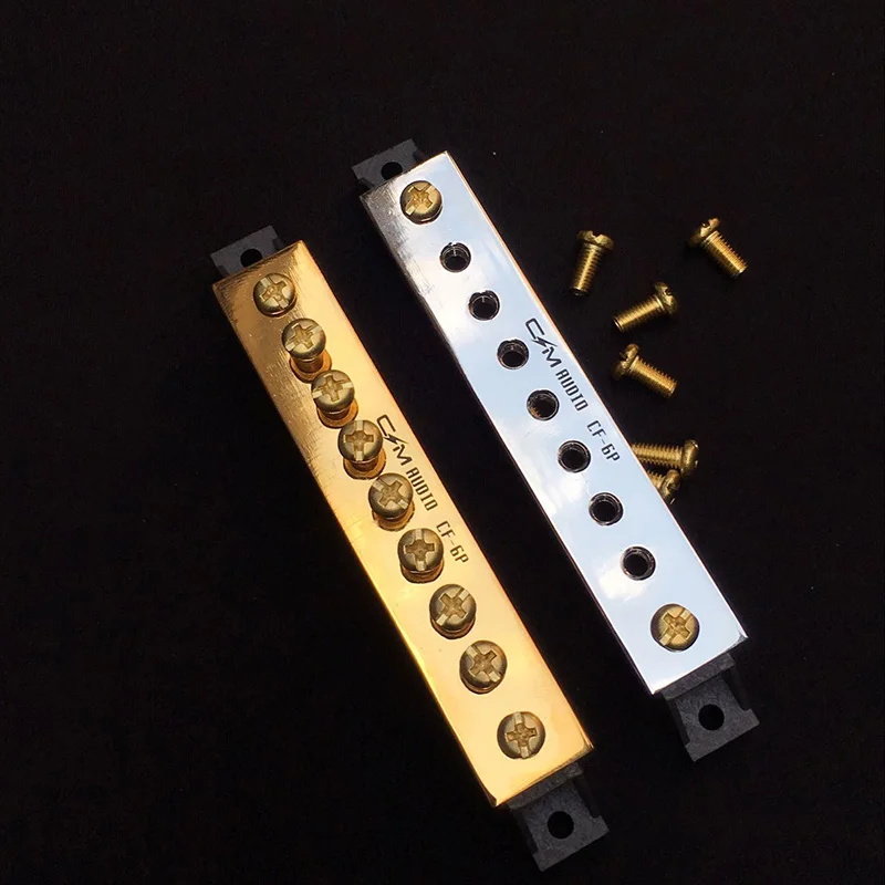 ハイファイオーディオ6p 10 1080p 16 40p穴デュアル2中立アース線行ホルダーゴールド/ロジウムメッキコネクタバー端子ブロック196度