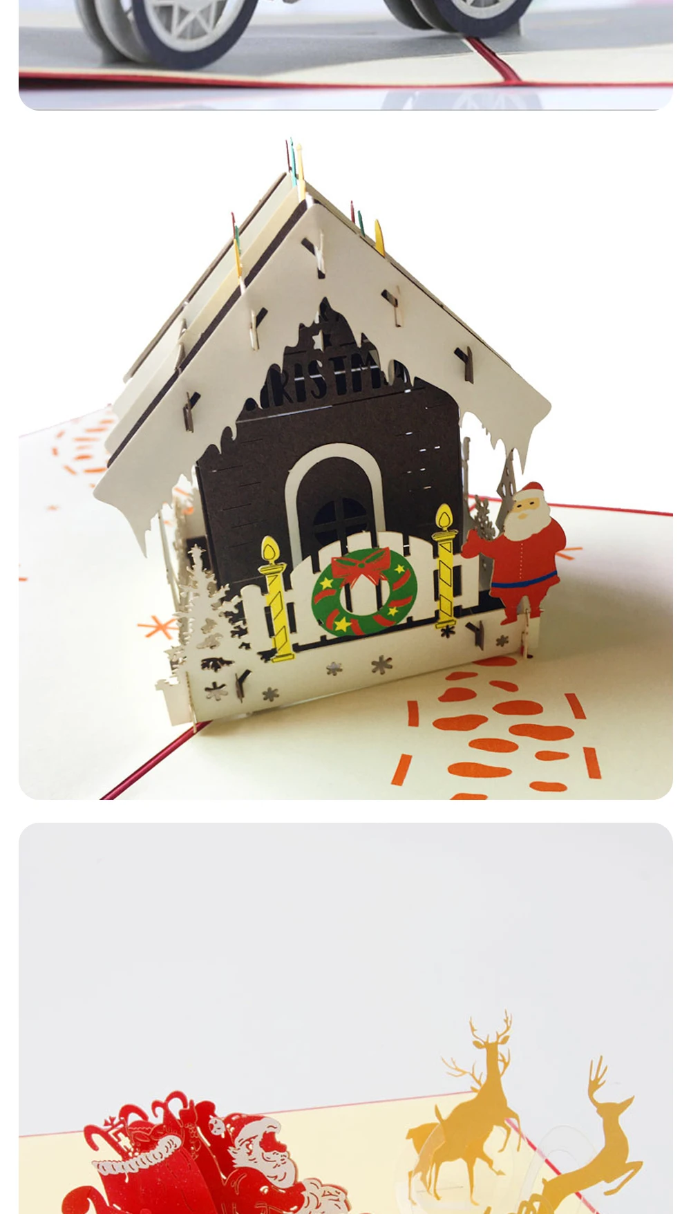 3D Pop-Up Weihnachtsmann-Karten Frohe Weihnachten Grußkarten Partyeinladungen Geschenke Neujahrsgrüße Jubiläumsgeschenke Postkarte – Detail 7