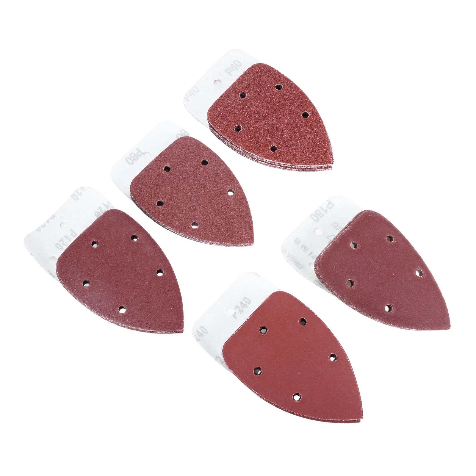 Dreld 50 peças de folhas de lixa, 140x90mm triangular de papel de lixa abrasivo, disco de lixa para lixar madeira, polimento, 40-240 gravações