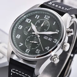 Corgeut 41mm Men's Watch Clock Male Chronograph Watches 30m Waterproof Men Quartz WristWatch Relogio Masculino