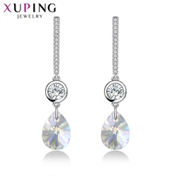 Xuping Jewelry Water Drop Shaped Dangle Crystal Earring for Ladies Birthday Party Gift A00607417
