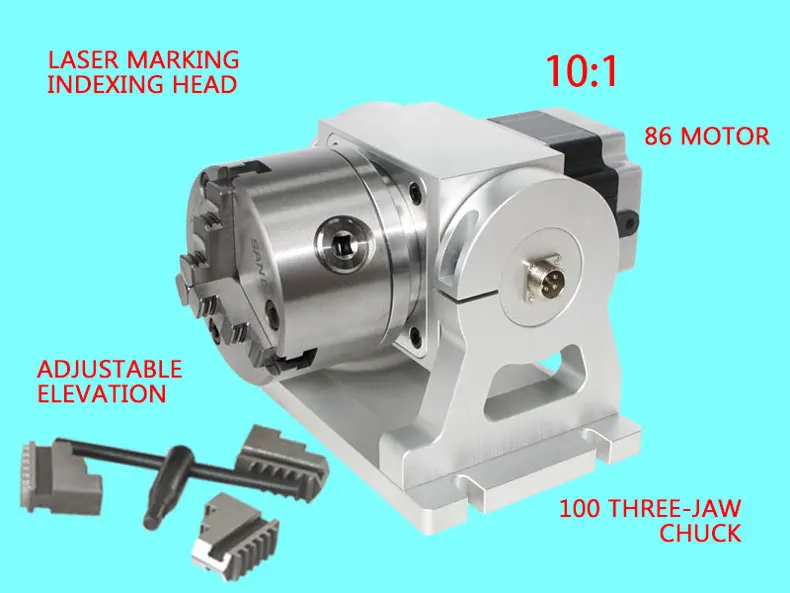 CNC indexing head Laser marking machine A axis Fourth axis Adjustable elevation angle Planetary deceleration 10:1