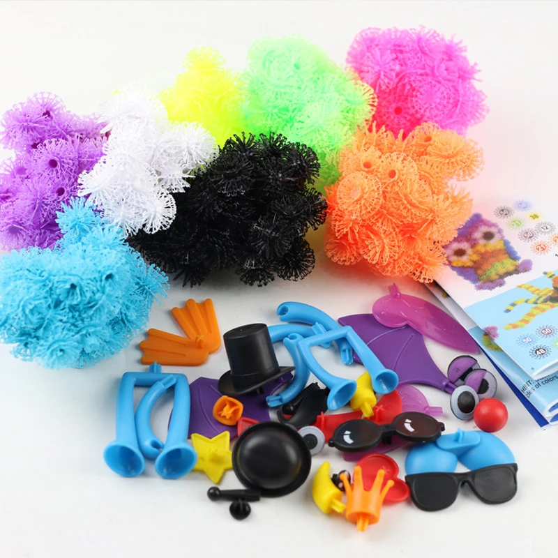 400 قطعة/الوحدة ثلاثية الأبعاد شوكة كرات تجميع اللبنات البلاستيك البخاخ الكرة conبها بنفسك البناء لعب للأطفال هدايا