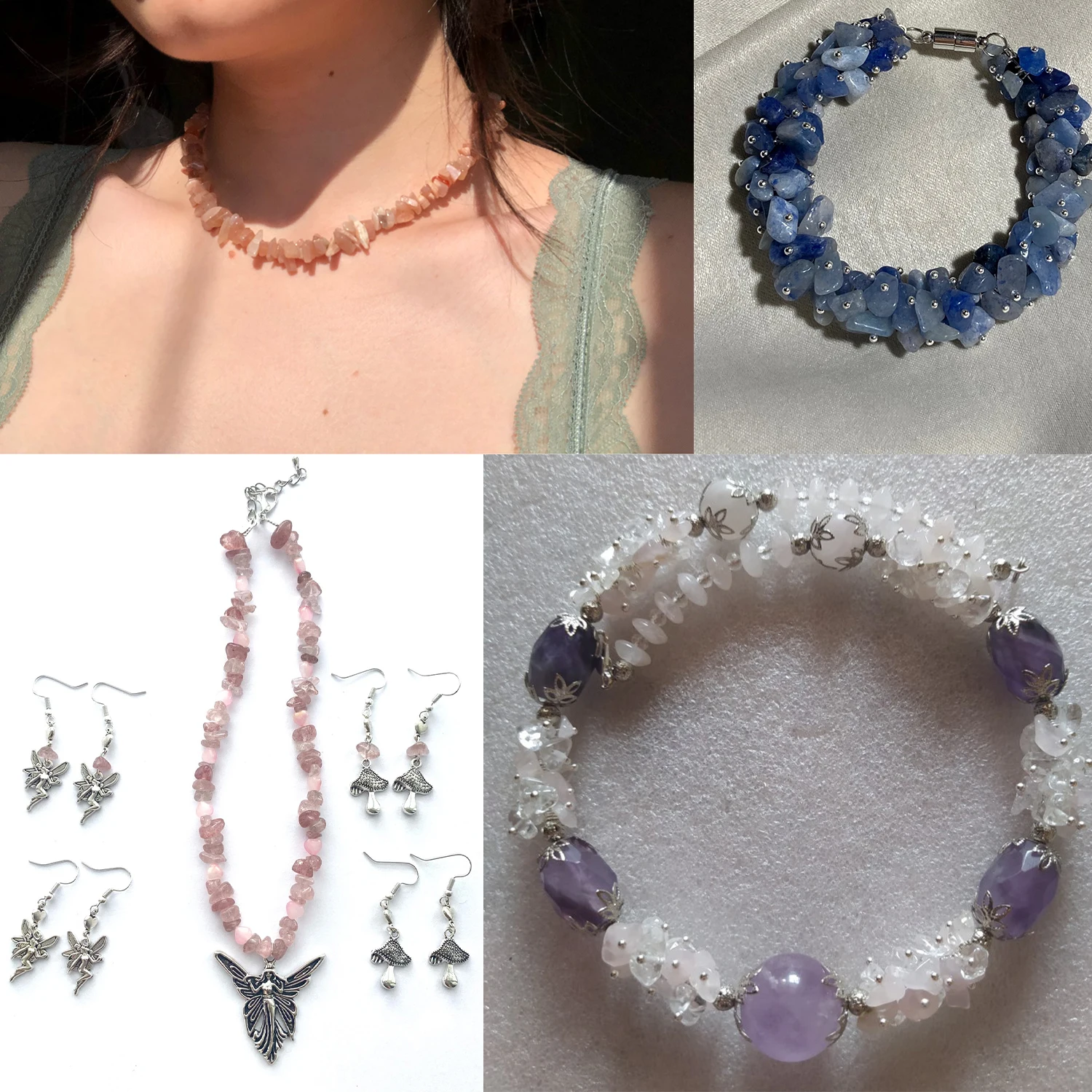 3-5mm Natural Stone Irregular Shape Chip Gravel Beads Amethysts Agates Turquoises Beads For Jewelry Making DIY Bracelet Necklace