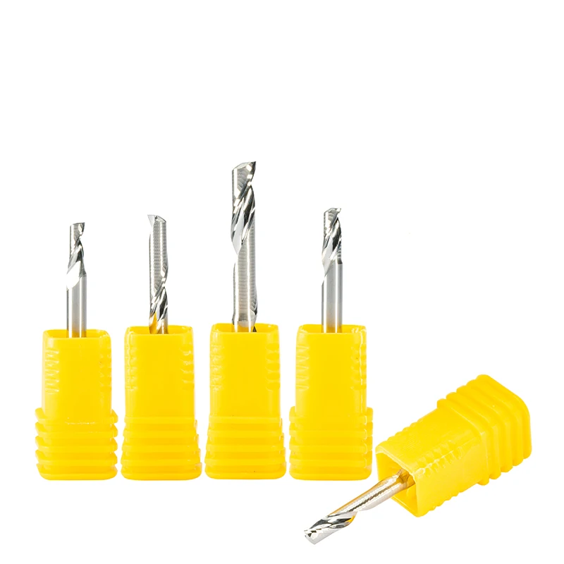 2pc Una Flauto Frese In Metallo Duro Fresa In Alluminio CNC Fresa HRC55 Acciaio Al Tungsteno CAD CAM Fresa Bit 3.175/4/6/8/10/12mm
