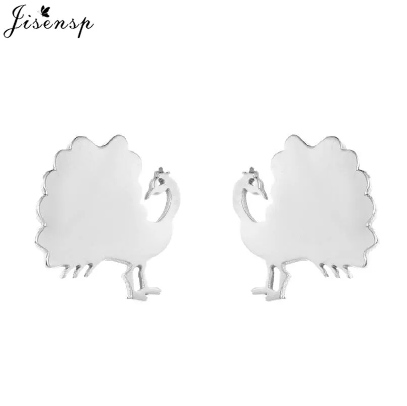 Piccoli orecchini in acciaio inossidabile gioielli di moda simpatici orecchini a bottone con animali piccoli orecchini a bottone con tartaruga di squalo scimmia scoiattolo Pendientes