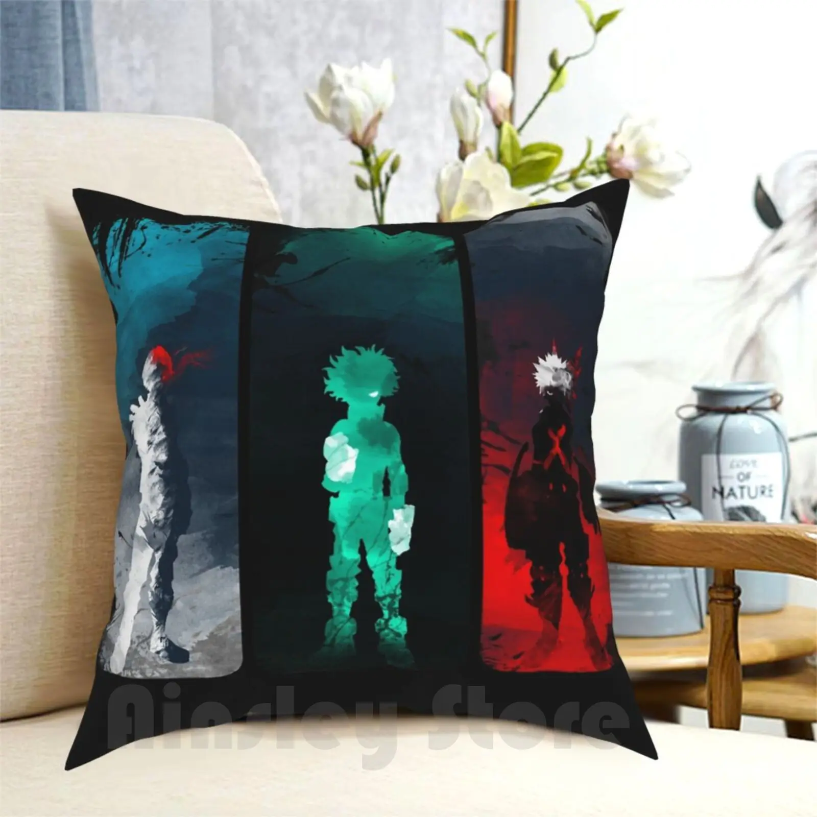 

What's Your Power  Pillow Case Printed Home Soft DIY Pillow Cover Anime Hero Japan Boku No Hero Academia Midoriya All
