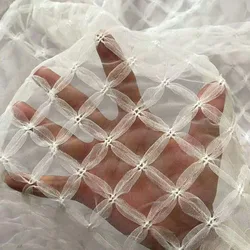 Soft 3D Big Grid Black Tulle Mesh Fabric For Tutu Princess Dress Bridal Dress Voile Fabric Sewing Sex White Croptops Tops Cloth