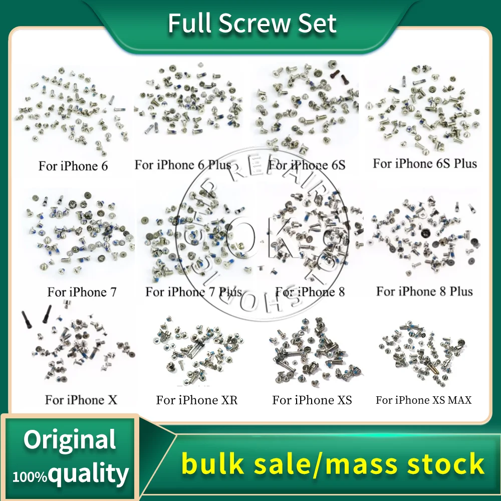 Full Screw Set Replacment for iPhone 6 6S 6Plus 6s plus 7 8 7Plus X XR XS XSMAX 1 11Pro 12 12Pro with Bottom Pentalobe Screws