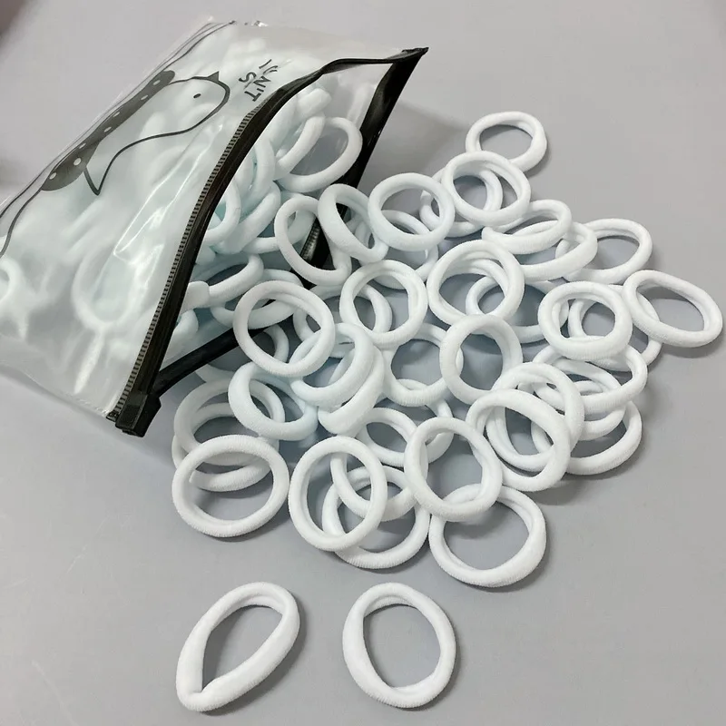 50 teile/satz Mädchen 3 cm Bunte Haar Gummibänder Baby Scrunchies Pack Elastische Haar Krawatten Für Kinder Weiß Haar Ringe gum Stirnband – Detail 8