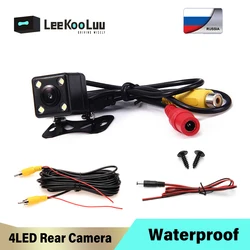 LeeKooLuu Car Rear View Camera 4 LED Night Vision Reversing Auto Parking Monitor CCD Waterproof 170 Degree HD Video Camera