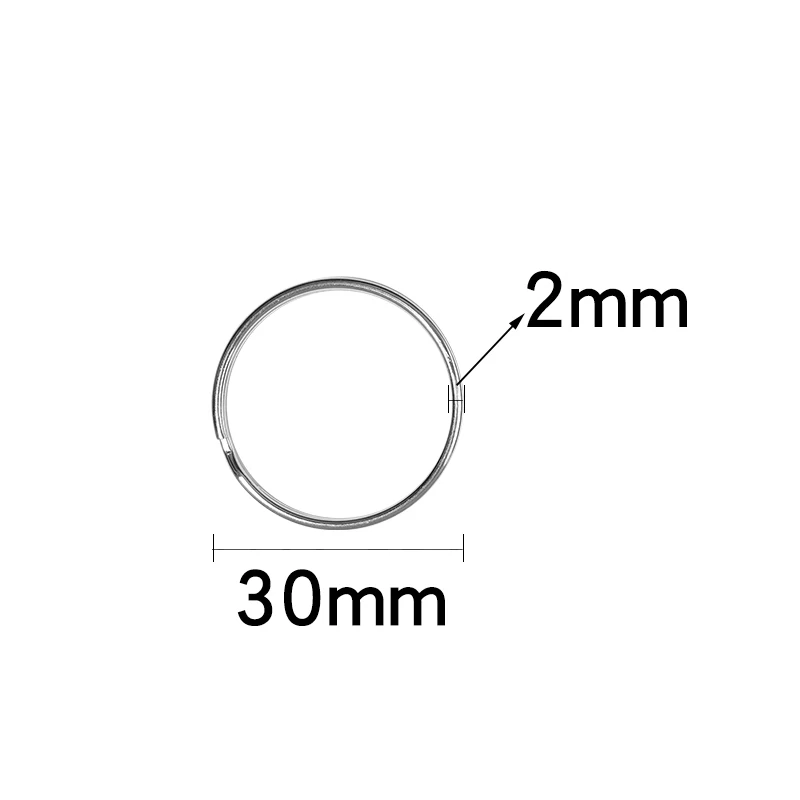 5–30 Stück 12–50 mm Edelstahl-Schlüsselanhänger, runder Schlüsselanhänger, geteilter Schlüsselanhänger, Schlüsselhalter für Schlüssel, doppelte geteilte Ringe