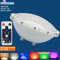 Par56 Underwater Lights 24W36W LED Swimming Pool Light Resin Filled Piscina Wall Mounted FocoPool Lamp IP68 12V Waterproof Light