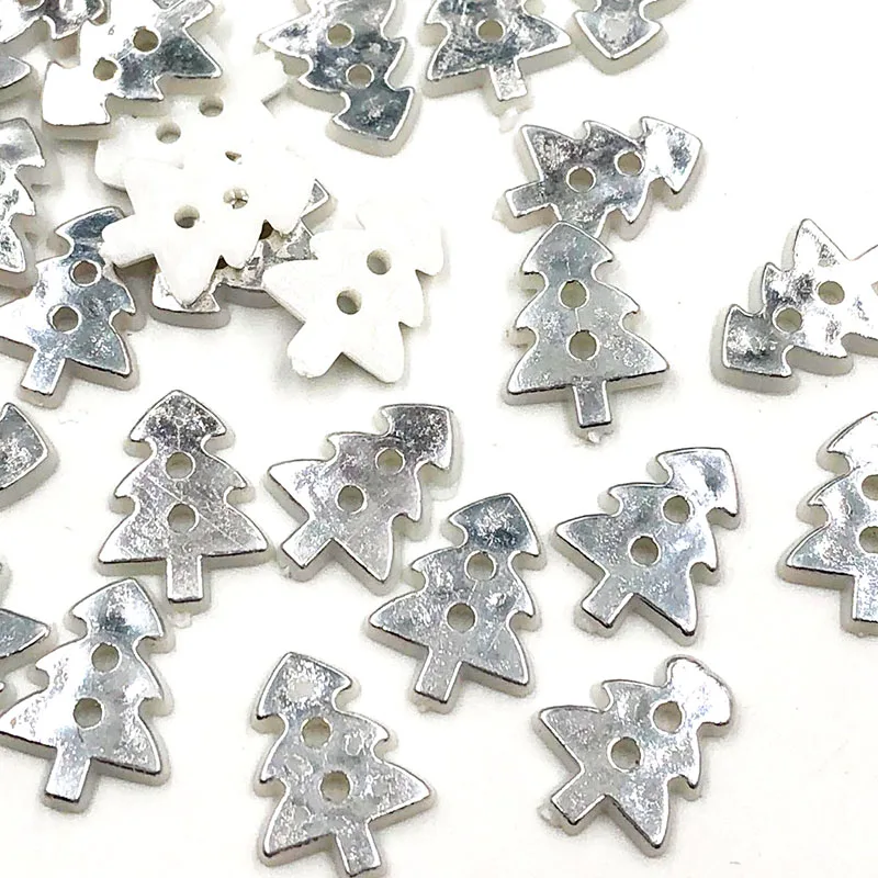 100 pz 17x13MM albero di natale 2 fori bottoni in plastica abbigliamento per bambini accessori per il cucito fai da te Scrapbooking artigianato PH335