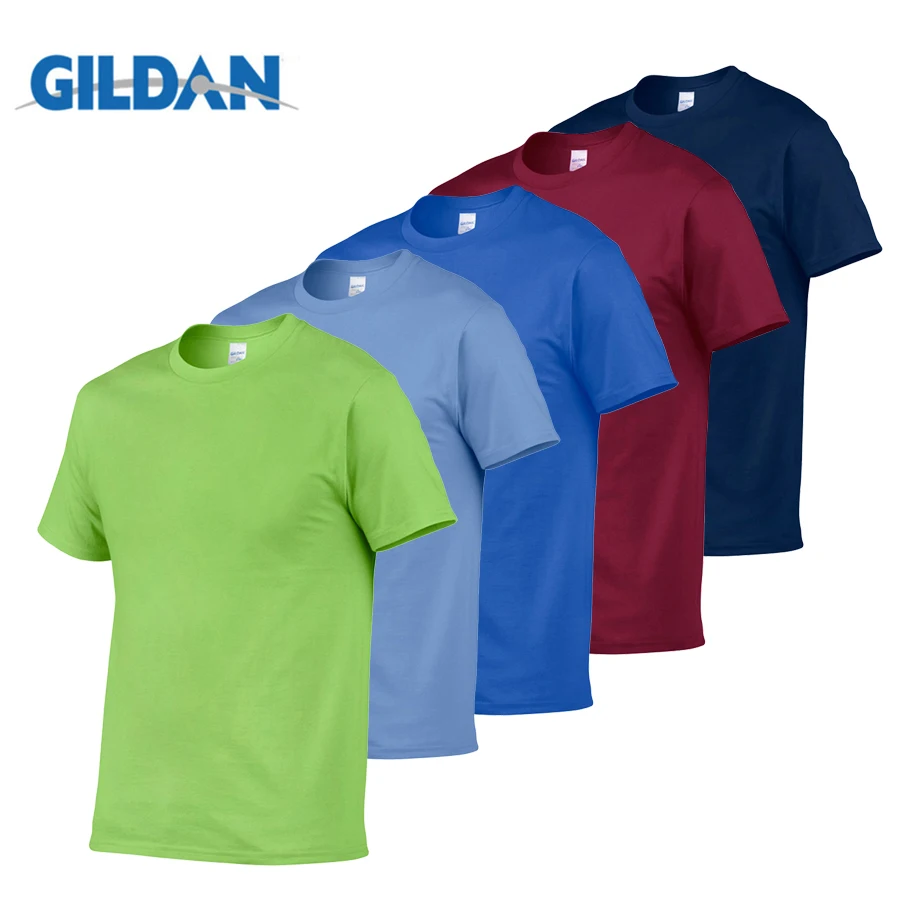 Gildan Brand Summer Fashion Men Tshirts Cotton Casual Short Sleeve T shirt for Men Women O-Neck Tee Shirt Clothes Solid Tops Tee