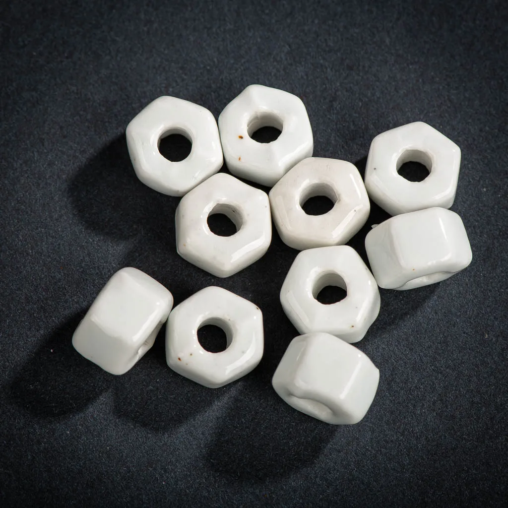 15#10pcs Nut Shape Handmade Kiln Discoloration Ceramic Beads  DIY Accessories Création De Bijoux Bulk Joyeria Artesanato #XN275