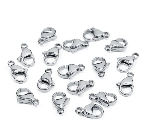 25pcs/lot Stainless Steel High Polished Gold  Tone Lobster Clasp 9-19mm Necklace Connector DIY Jewelry Finding