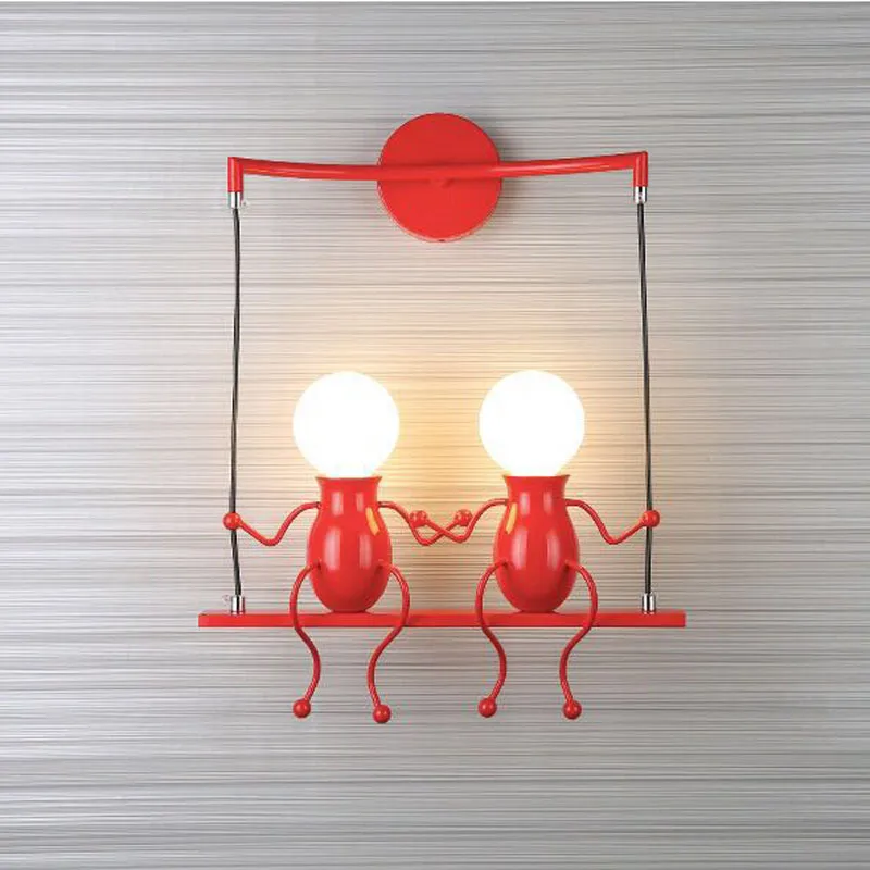 Imagem -04 - Lâmpada de Parede de Led Lâmpada de Parede Criativa Lâmpada de Cabeceira Boneca Moderna Nórdica Decoração de Quarto Infantil Lâmpada de Pendurar E27