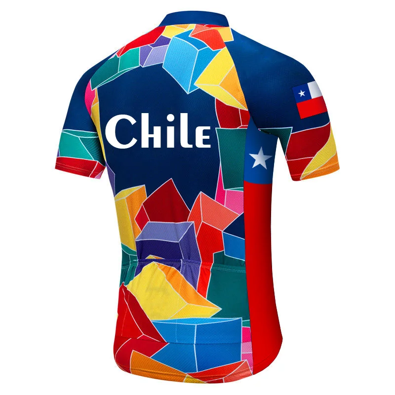 Men Cycling Jersey, Chile Jersey, Short Sleeve, MTB Jacket, Bike Shirt, Breathable Top, Outdoor Mountain Sport, Bicycle Dress