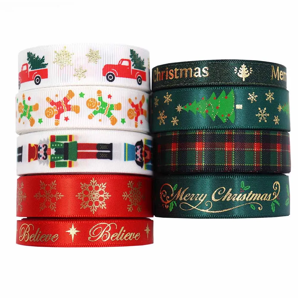 5 Yard Christmas Cartoon Ribbons Ribbing Festival Party Decoration For DIY Bowknot Card Gifts Box Packaging Handmade Home Decor