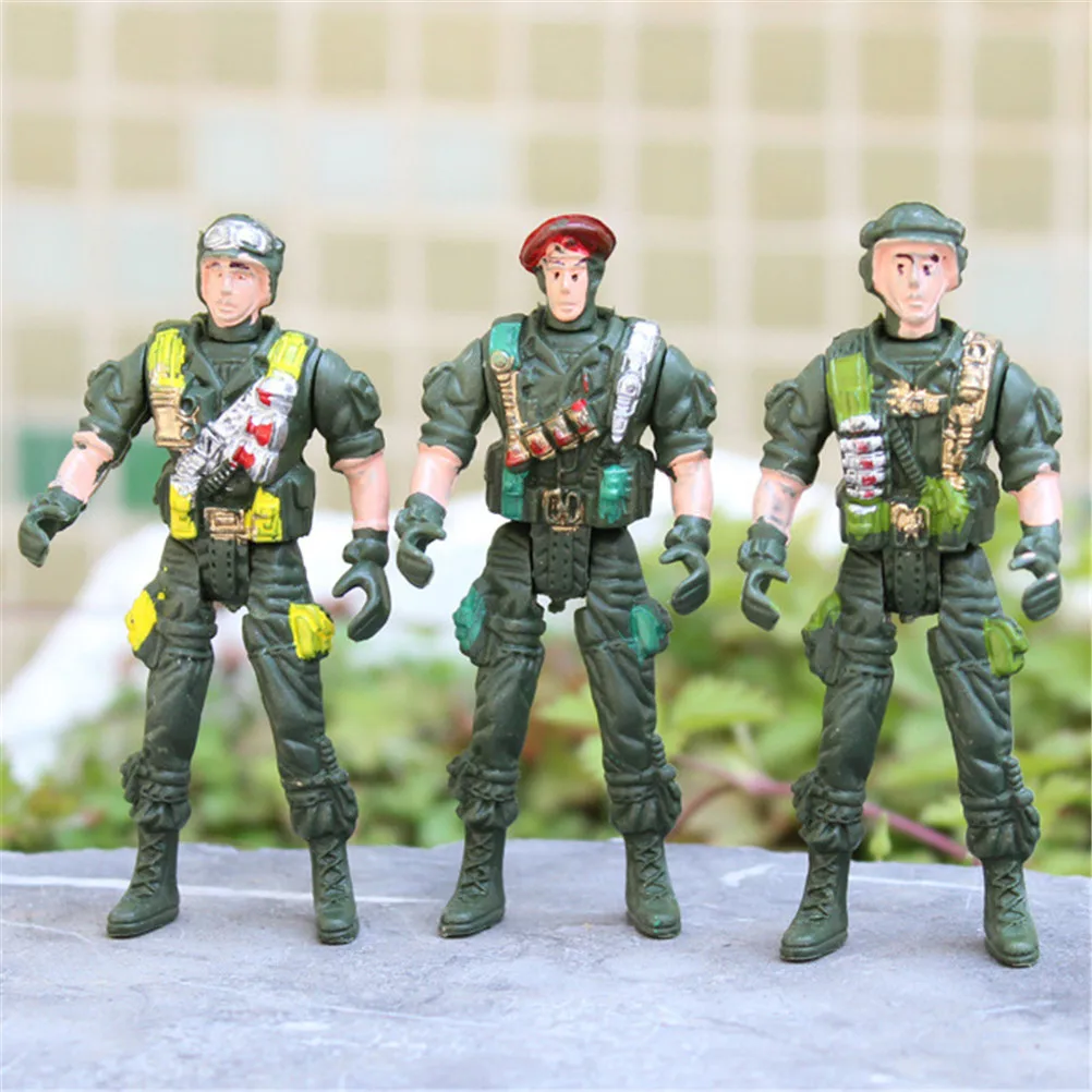 9cm Military militare modello Playset forza speciale Action Figures giocattoli per bambini soldato di plastica uomini giocattoli per soldato a mobilità casuale