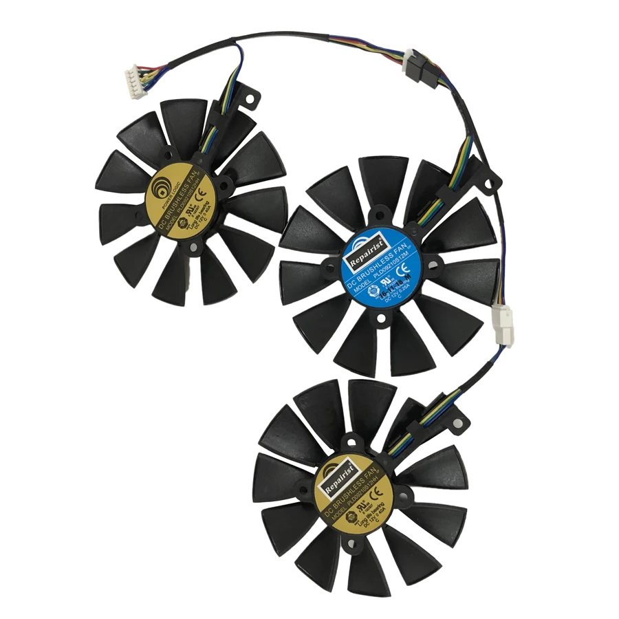 3ชิ้น/เซ็ต VGA GPU Cooler,Graphics Card Fan,PLD09210S12HH,สำหรับ ASUS STRIX-R9 390X-DC3OC-8GD5-GAMING,สำหรับ ASUS STRIX-R9 390-DC3OC-8GD5-GAMING,สำหรับ ASUS ROG STRIX-RX480-O8G-GAMING,สำหรับ ASUS ROG-STRIX-RX580-O8G