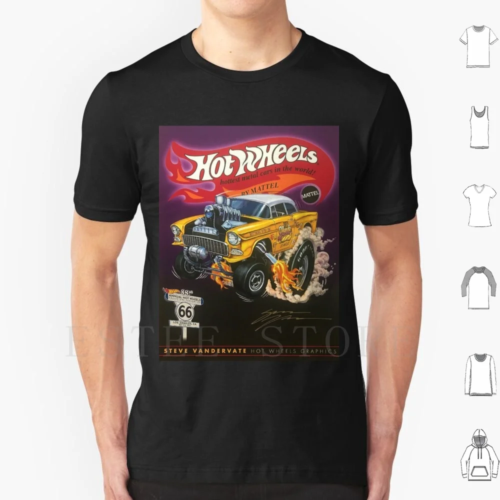 Camiseta con póster dorado de 55 Gasser para hombre, Camiseta de algodón con estampado artesanal, Redline Redlines Hot Wheel Matchbox, tienda de catálogos, juguetes Vintage, coches de juguete