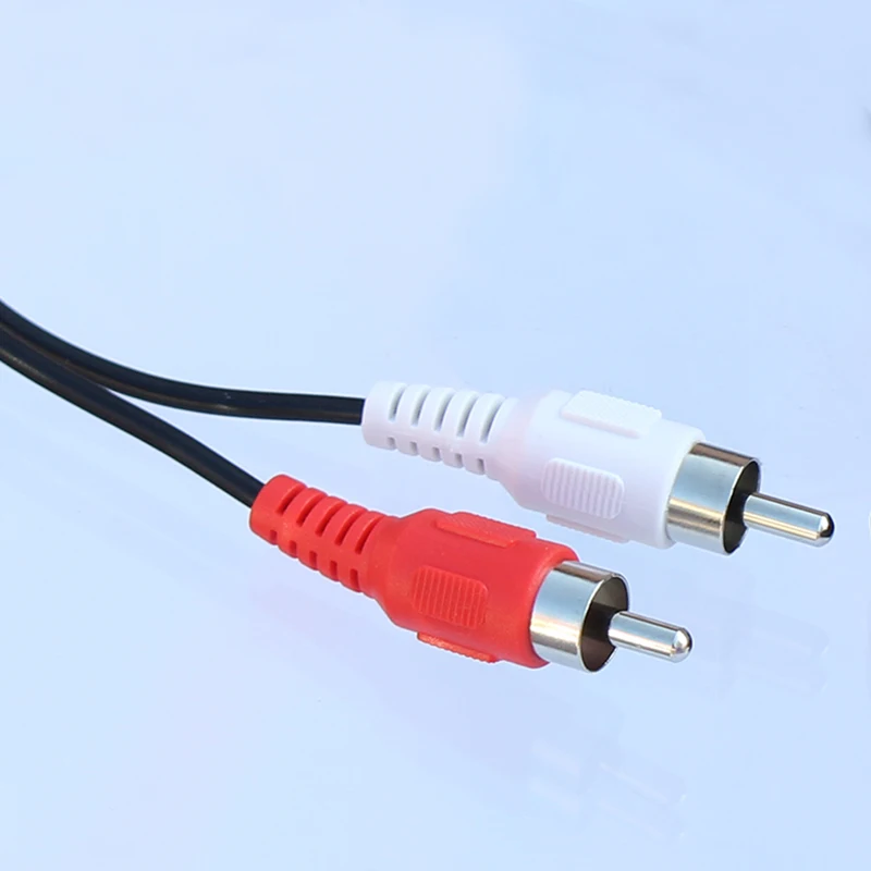 2 RCA Male To 1 RCA Male Splitter Car Audio Adapter Cable Wire Connector Car Audio System Subwoofer Portable Speaker