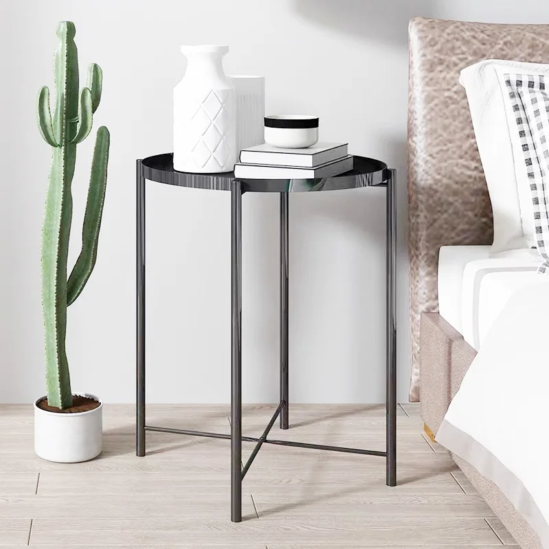 Nordic minimalist bedside small coffee table wrought iron balcony flower stand side tables corners bay window  small round table