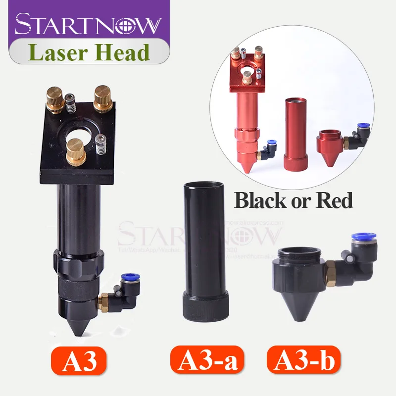 CO2 Laser Air Nozzle Jet & CO2 Laser Head Holder With Focus Lens Set and 25mm Mirror Mount For Laser Machine Hardware Tools