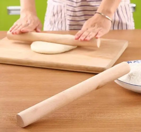 Natural Wooden Rolling Pin Fondant Cake Decoration Kitchen Tool Durable Non Stick Dough Roller High Quality