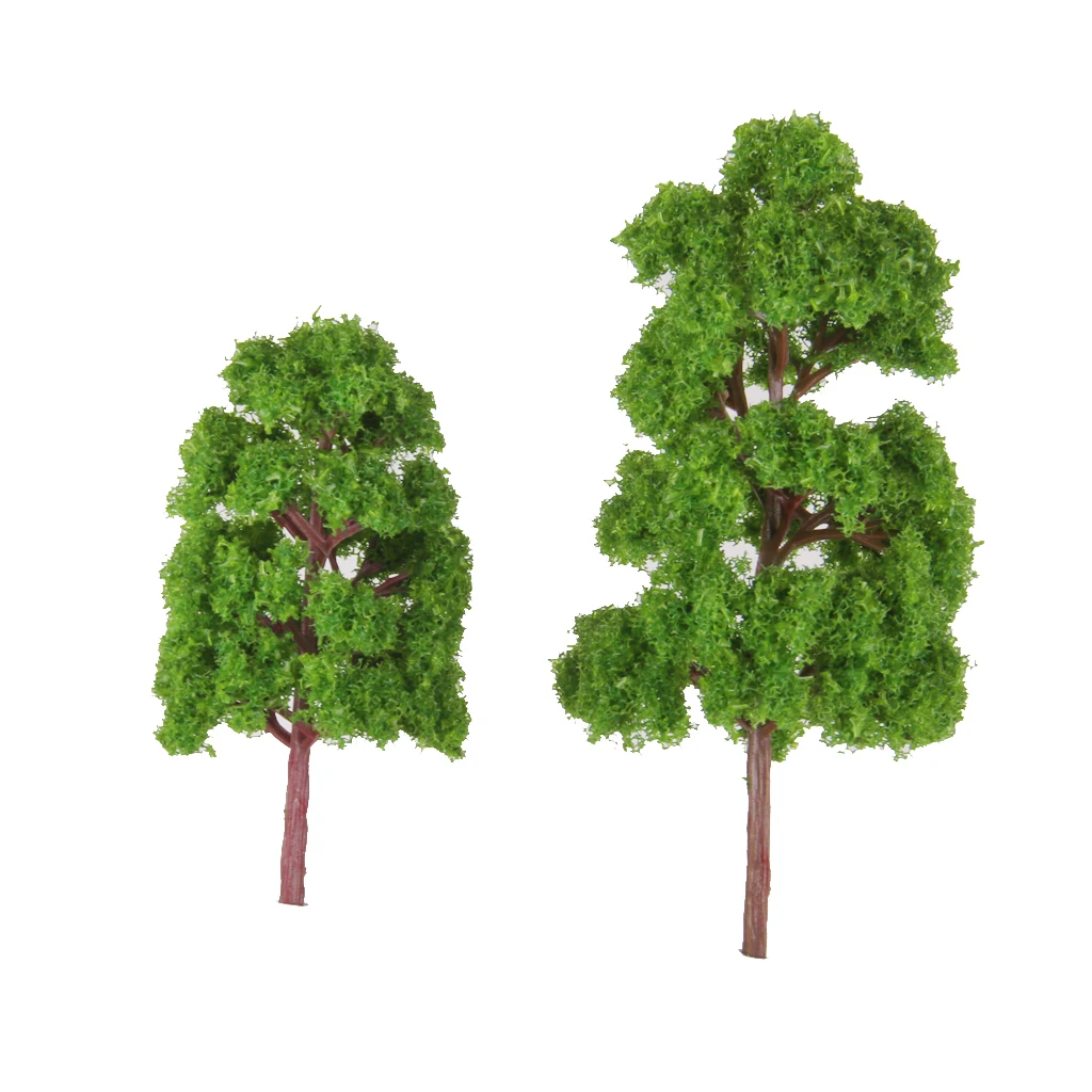10 Green Model Trees 1:75 HO Scale Train Railway War Game Diorama Scenery image 4