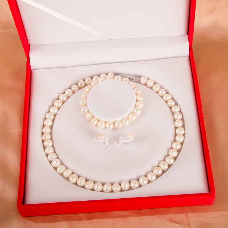 Cellacity Freshwater Pearl jewelry set bracele Necklace round shape silver 925 jewelry for women mother gift female fine jewelry