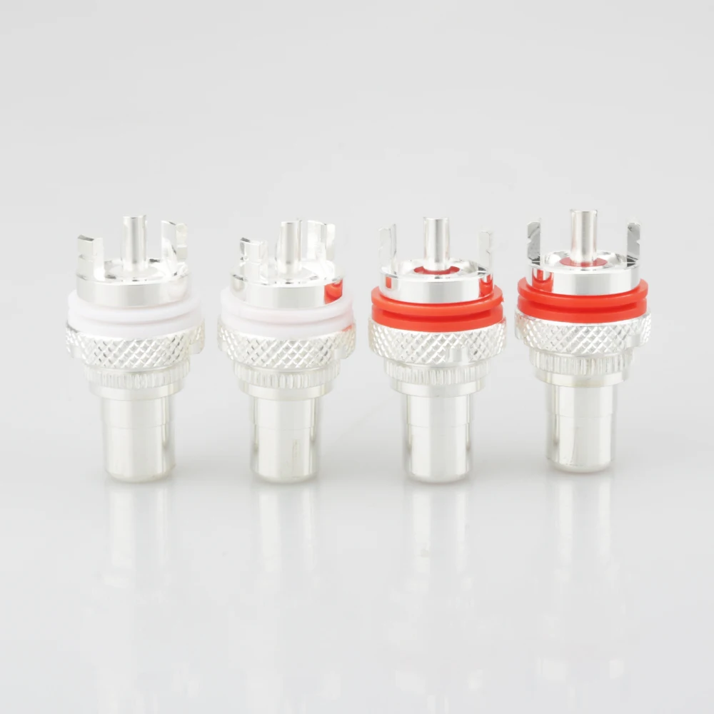 4x 805 Hi-End Silver plated RCA socket RCA female socket connector Hifi audio RCA Female Plug