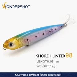 Wondershot D05 98mm 12g Pencil 4 Colors Swimbait Lure Wobbler Pencilbait Top Water Hot Model Fishing Tackle White Nickel Hooks