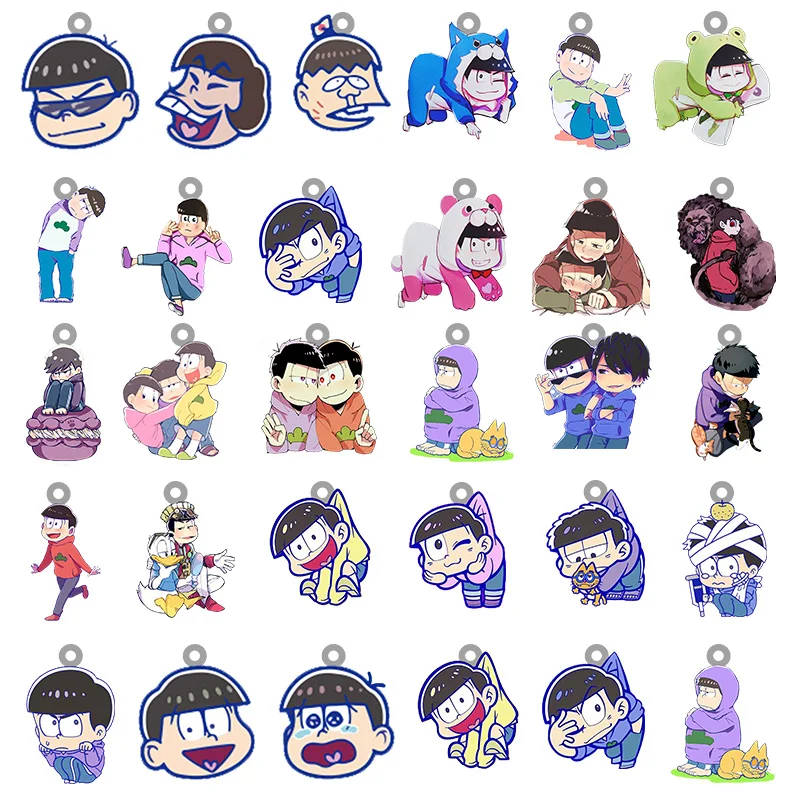 Acrylic Anime Osomatsu-san Charms Pendants For Jewelry Making Animation Peripheral Epoxy Resin Heat-shrink sheets Accessories