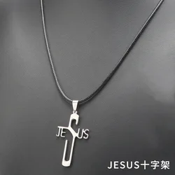 Stainless Steel Six-pointed Star Necklace Jesus Cross Men Choker Skull Pendants Gear Women Jewelry Gift