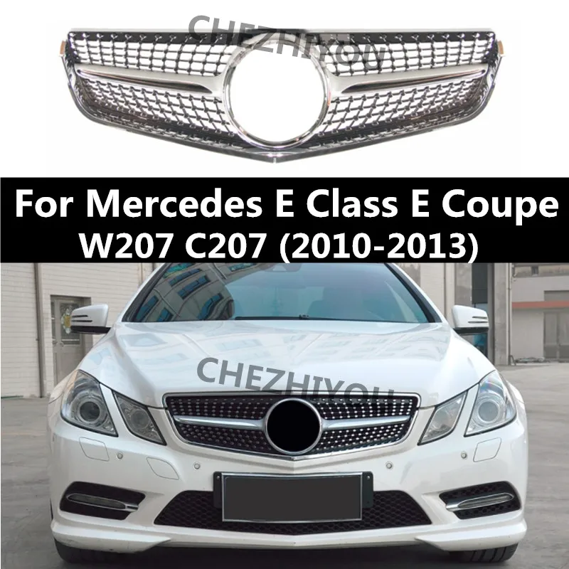 

Diamond Bumper Front Grille For Mercedes E Class W207 E Coupe C207 2010-2013 ABS Bumper Grille E200 E320 E350 E400 without Logo