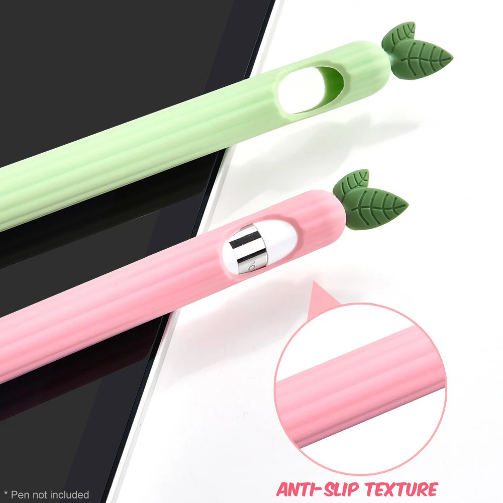 Cenoura Macia Silicone Para Apple Pencil 1 2 Caso Compatível Para iPad Tablet Touch Pen Stylus Capa Protetora Capa Casos