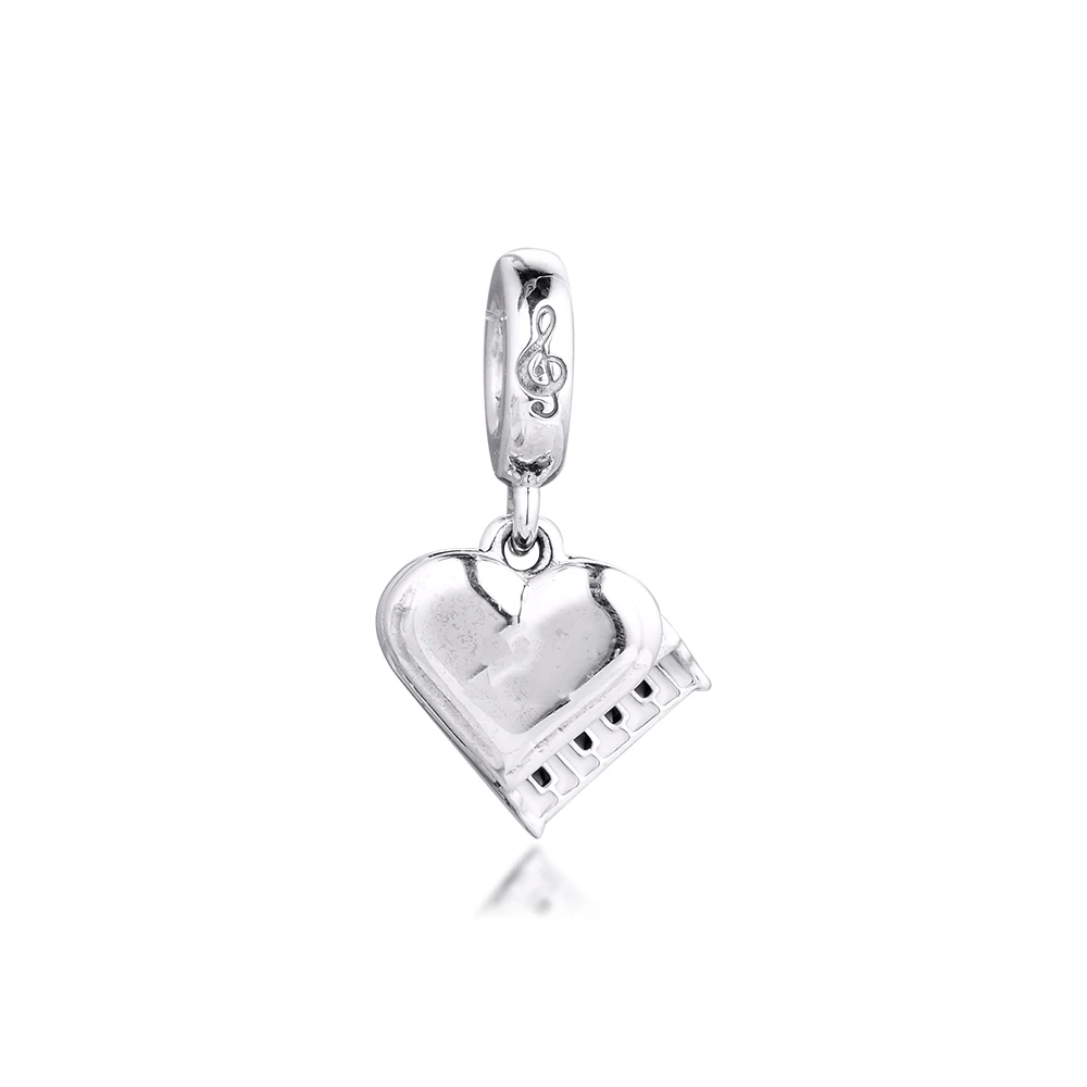 

Fits Europe Bracelet 925 Sterling Silver Grand Piano Heart Dangle Charms Beads for DIY Making Women Jewelry kralen abalorios