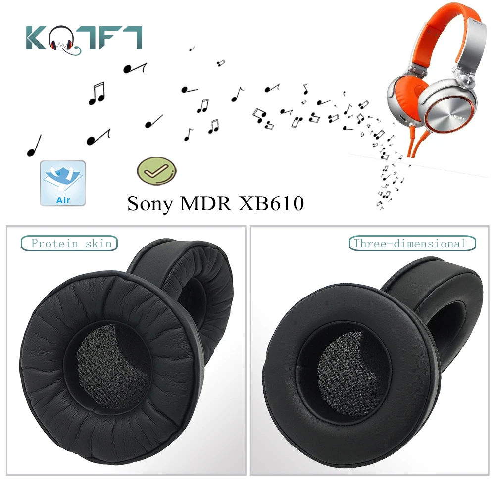 

KQTFT Protein skin three-dimensional Replacement EarPads for Sony MDR XB610 Headphones EarPads Parts Earmuff Cover Cushion Cups