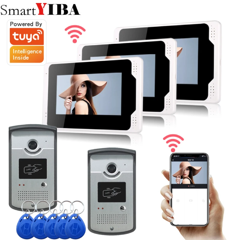 

Tu APP Video Door Phone 1080P IR Night Vision Camera 2V3 7"wifi Monitor Video Intercom System for Villa Home Take Photo