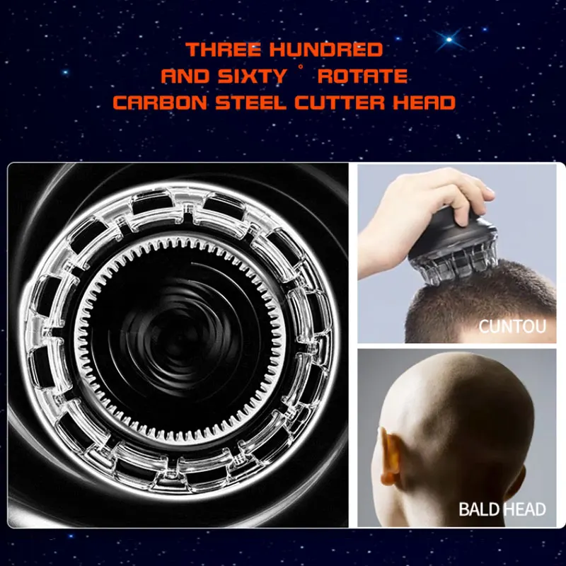 Kemei 887 UFO Electric Even Cut Rotary Hair Trimmer For Men Washable Rechargeable Hair Clipper Self-Haircut Shortcut Kit For Men